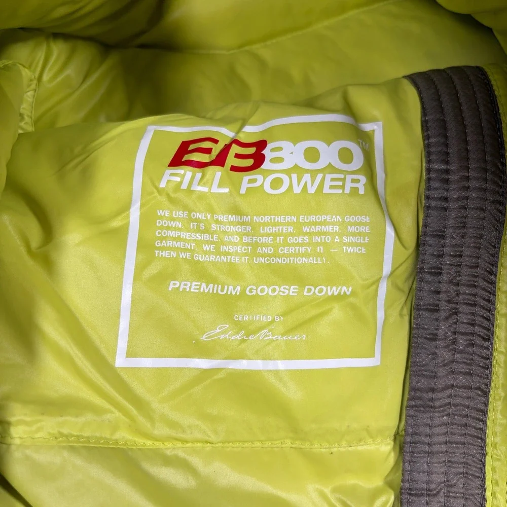 Eddie Bauer First Ascent Puffer Jacket Mens Medium Brown EB800 Fill Down Cordura